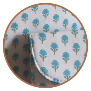 Turquoise Blue Floral Motifs