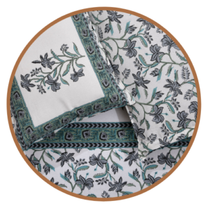 Mint Green Chinar Pattern