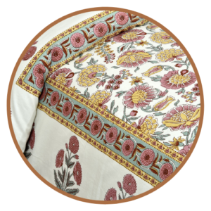 Buff & Light Pink Mughal Motifs